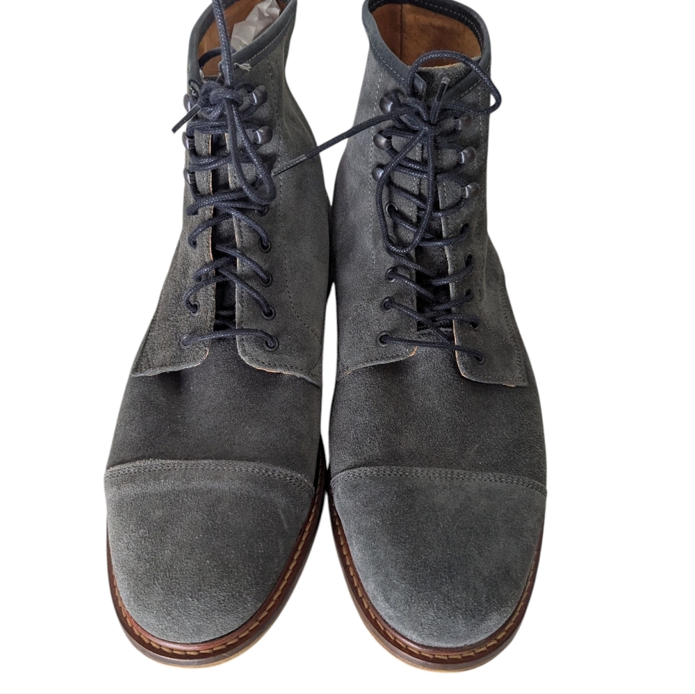 Shoe The Bear Men's Grey Suede Curtis Lace Up Boots Size EU 43/US 10